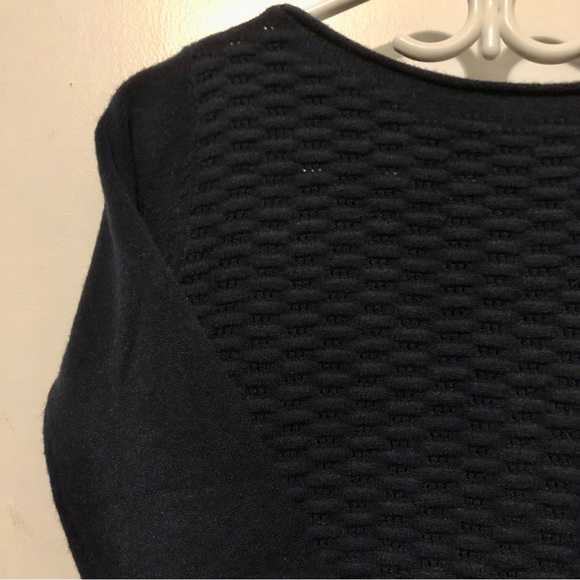 Baci small navy fitted, stretch-knit, long, cozy, boat neck sweater - Picture 2 of 7